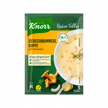 Knorr Kaiser Teller Eierschwammerl-Suppe mit Kräutern, vegan, 3 Teller
